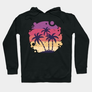 Tropical palm tree sunset graphic, Hawaiian summer beach vacation novelty, Men Women Hoodie